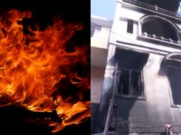 gwalior news fire in building